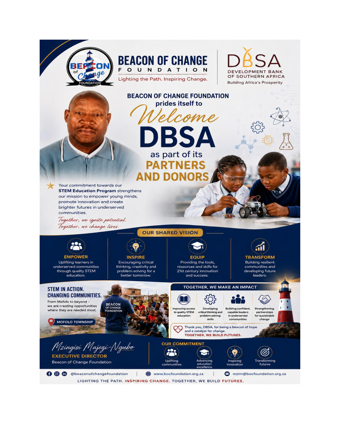Beacon of Change Foundation welcomes DBSA as partner and donor